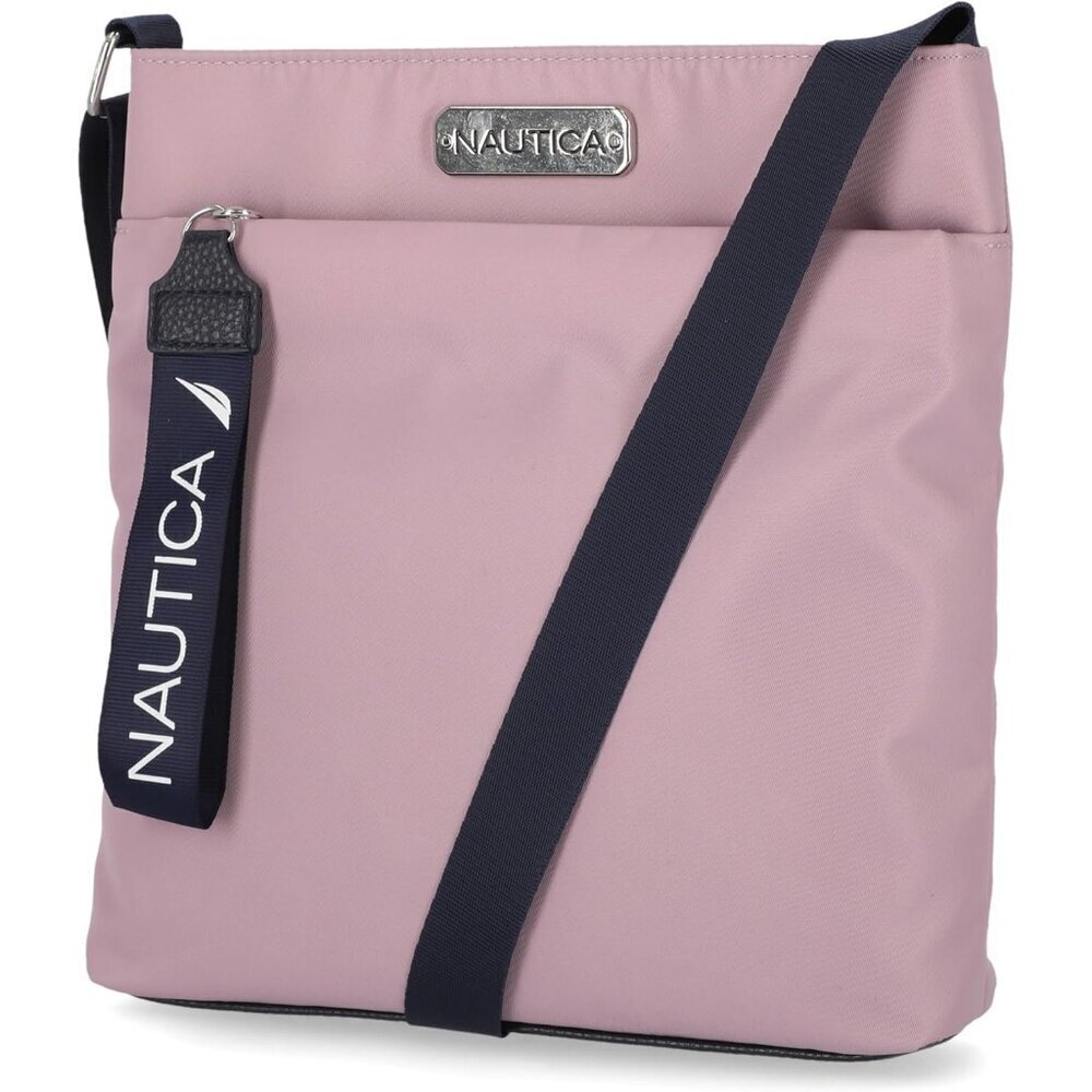 Women's Lilac Rose Nylon Crossbody Bag Purse with Adjustable Shoulder Strap